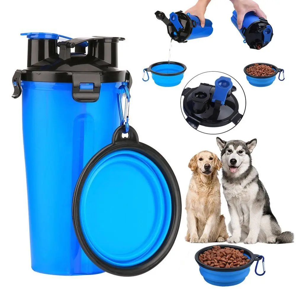 Pet Dog Cat Food Water Snack Cup Bottle Feeder Container
