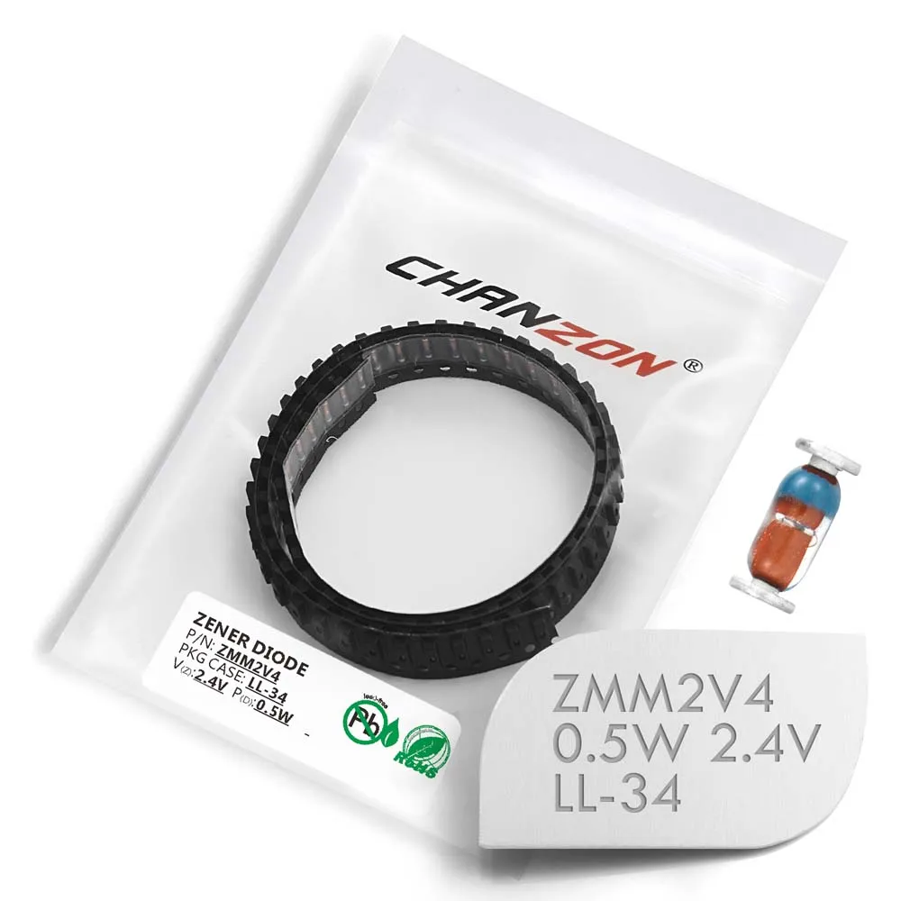 (100 шт.) Диод Зенера SMD 0 5 Вт 2 4 В ZMM2V4 LL-34 (SOD-80 MiniMELF / 1206) вольт ZMM 2V4 | Электронные