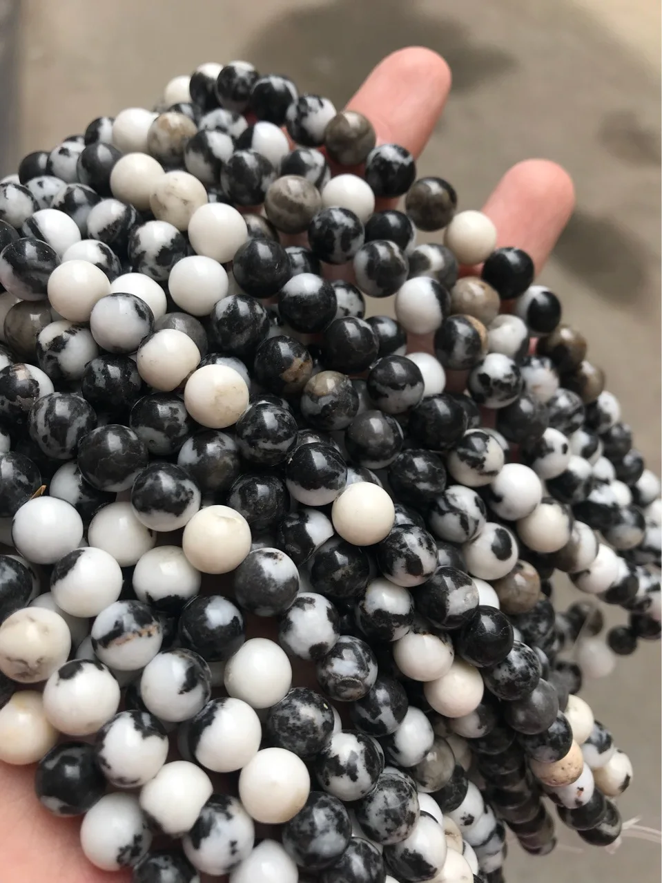 

Natural Black White Zebra Stone Beads for Jewelry Making DIY Bracelet Necklace 4 6 8 10 12mm 15" Loose Strand Spacer Beads