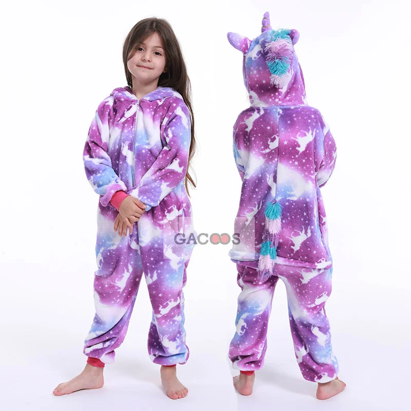 

New Flannel Pajamas For Boys Girls Kigurumi Stitch Panda Sleepwear Pyjamas Kids Pijamas Unicornio Long Sleeve 100-150cm Homewear
