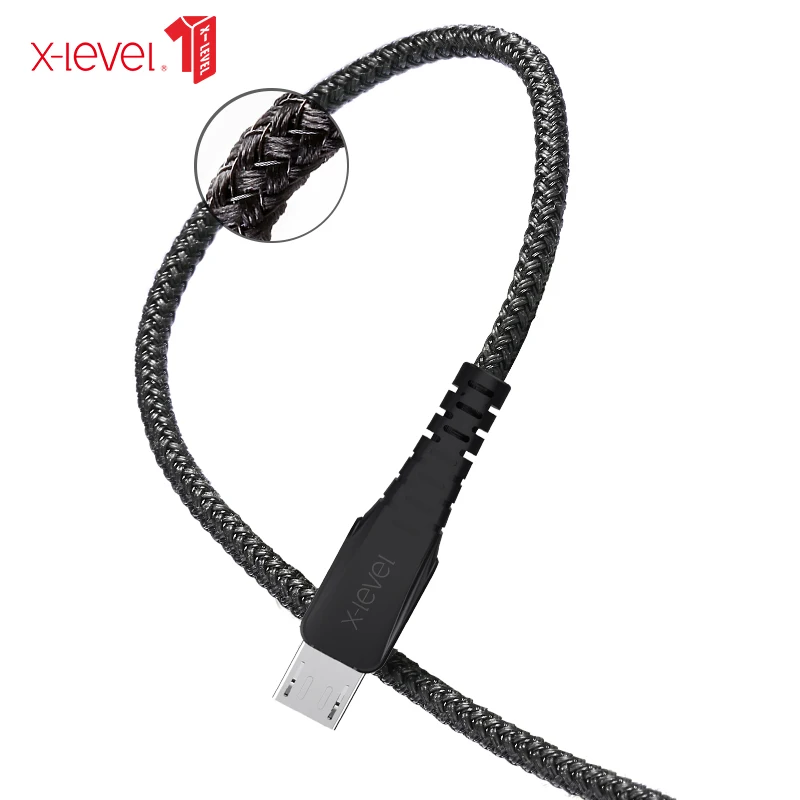 XLevel Micro USB кабель 2.0A нейлон Быстрая зарядка USB кабель для передачи данных для samsung Xiaomi LG планшет Android мобильный телефон usb зарядный шнур