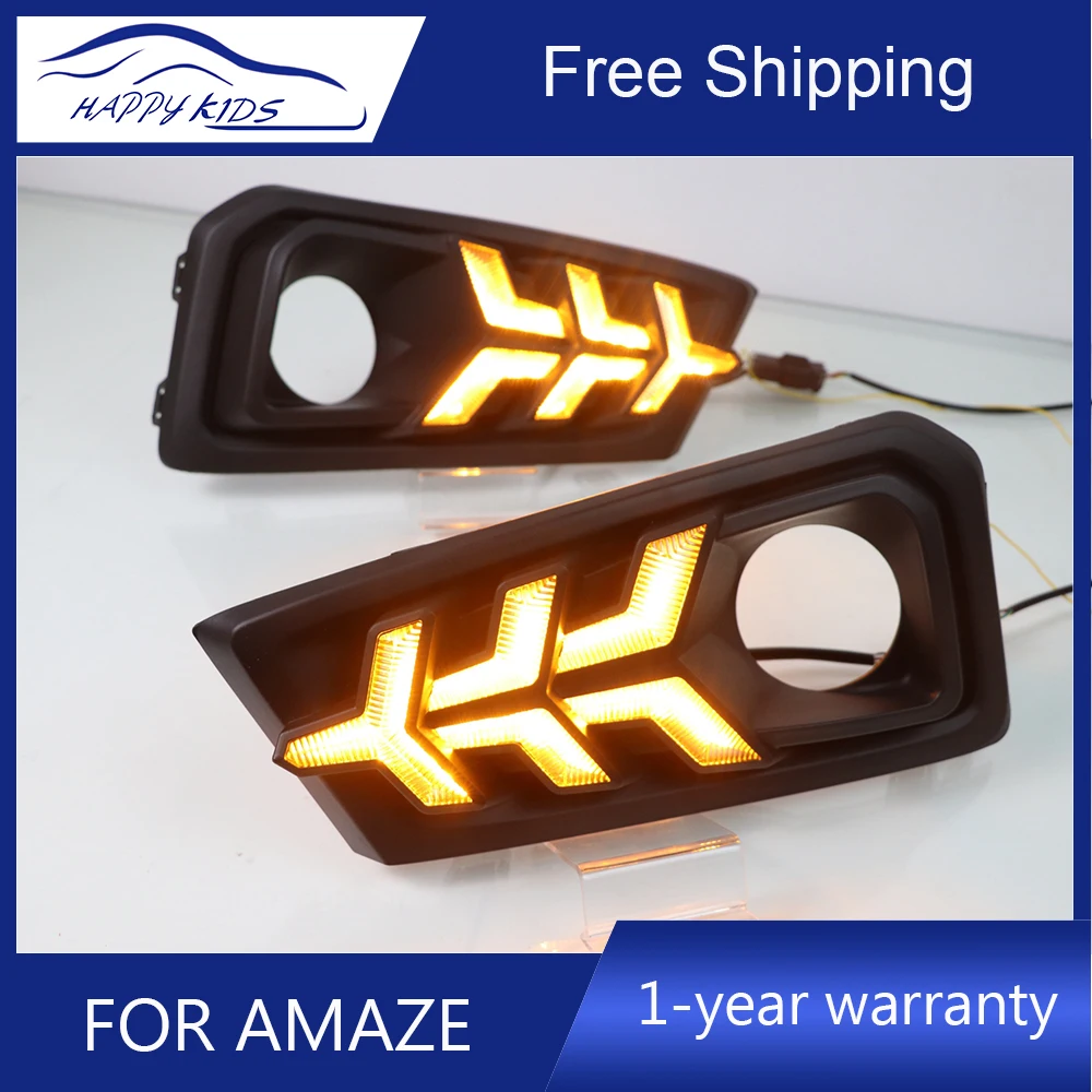 Car Styling DRL for Honda Amaze led drl 12v daytime running light for Amaze led drl with signal fog lam Car Accessories