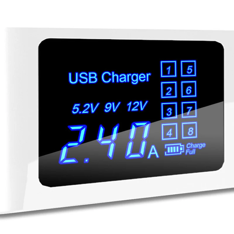Quick Charge 3.0 Smart USB Charger Wireless Charger with 8 Ports LED Display Power Socket Adapter UK US EU Plug Desktop Charger