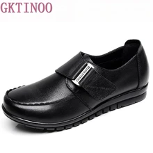 Большие размеры 35-43; женская обувь на плоской подошве; обувь для мам из мягкой натуральной кожи; удобная повседневная обувь; Женская Осенняя обувь на плоской подошве