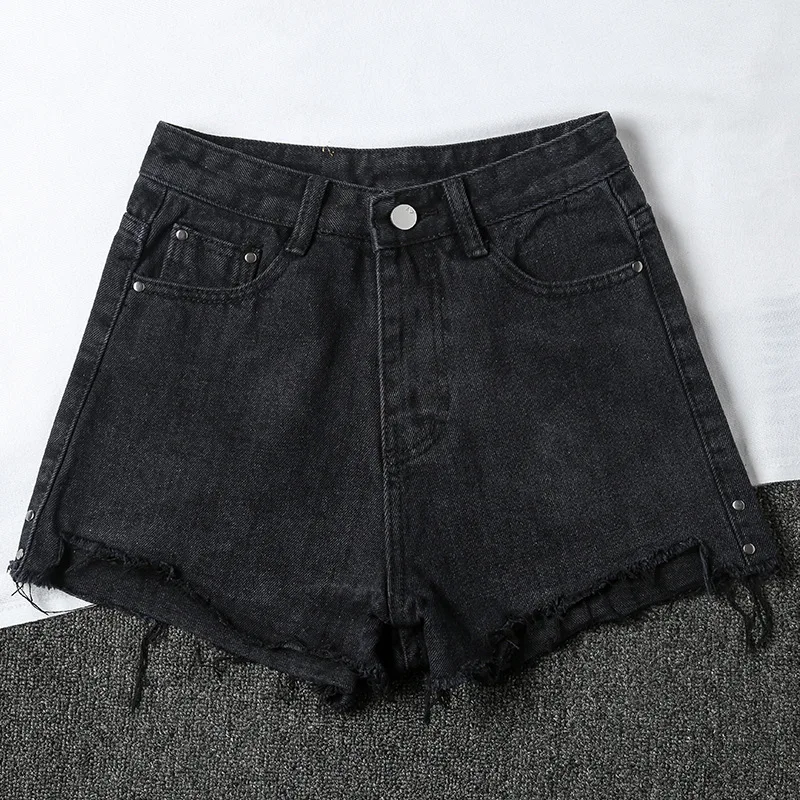 

2019 Women's New Wild Fashion Denim Shorts Casual Raw Edged High Waist Jeans Female Trendy Slim A-Line Mini Cowboy Shorts D339