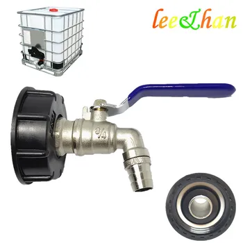 

IBC Ball Outlet Tap Tank 3/4" Drain Adapter S60x6 1000 L Tank Container Brass Hose Faucet Valve