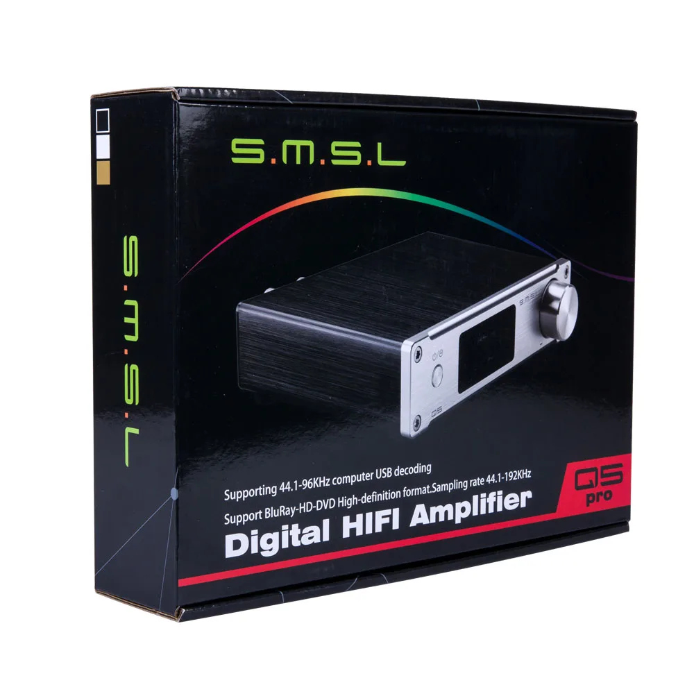 2017 SMSL Q5 Pro AMP HiFi 2.0 Pure Digital Home Audio Amplifiers Input Optical/Coaxial/USB/ Power 45W*2 Remote Control Silver