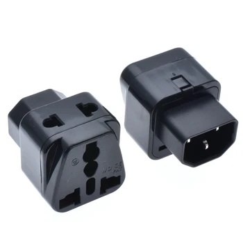 

2 in 1 IEC 320 C14 Male to C13 Female Power Adapter PDU/UPS C13 Universal Female AU/US/UK/EU special conversion plug,2pcs