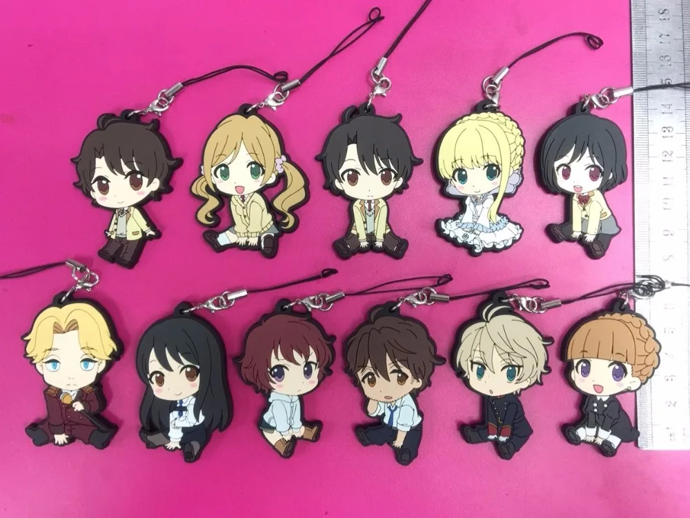 New Anime Aldnoah Zero AZ Slaine Troyard Inaho Rubber Phone Strap Charm Keychain