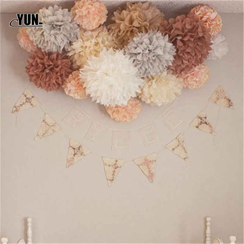 DIY Sizes 1520cm Handmade Flower Balls Paper Pom Poms Hanging Baby Shower Holiday Wedding Decorations 8D (8)
