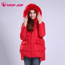 Winter jacket women warm coat with big fur hoodie coat