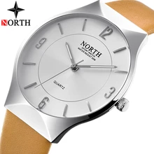 NORTH мужские часы Топ бренд Роскошные Кварцевые часы мужские модные кожаные водонепроницаемые спортивные наручные часы Аналоговые часы Montre Homme