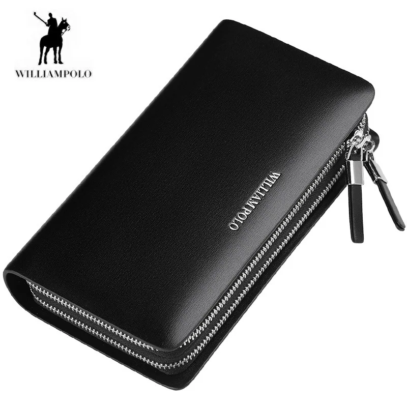 

Williampolo Genuine Leather Corss Pattern Men Wallet Multi card position Cowhide Wallet 185141