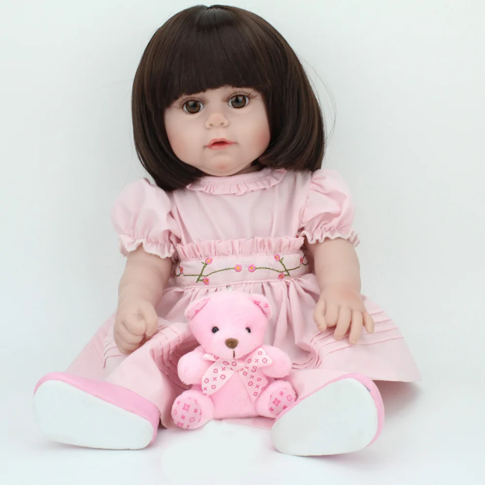 

Soft Silicone Reborn Dolls 45cm simulation doll rebirth baby bath house toy Baby Dolls play house toy for Children Birthday Gift