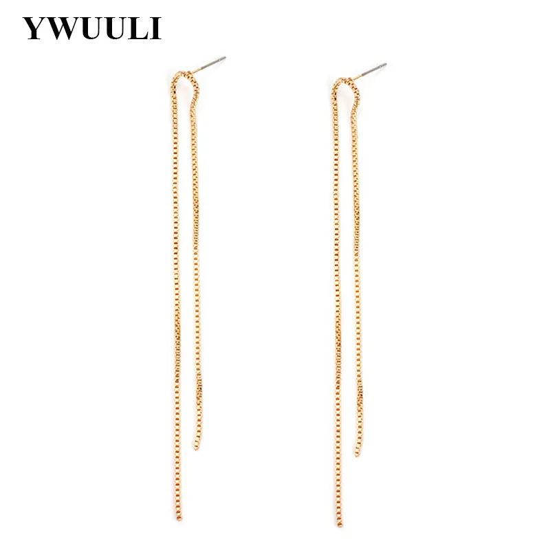 

Elegant Korean Long Chain Tassel Earrings for Women Simple Exaggerated Dangle Earrings Pendientes Fashion Jewelry RY289