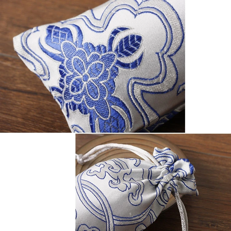 Удлинить шнурок шелковой парчи сумки для ювелирных изделий ожерелье расческа сумка для хранения узор в китайском стиле ремесло упаковка 10 шт./партия