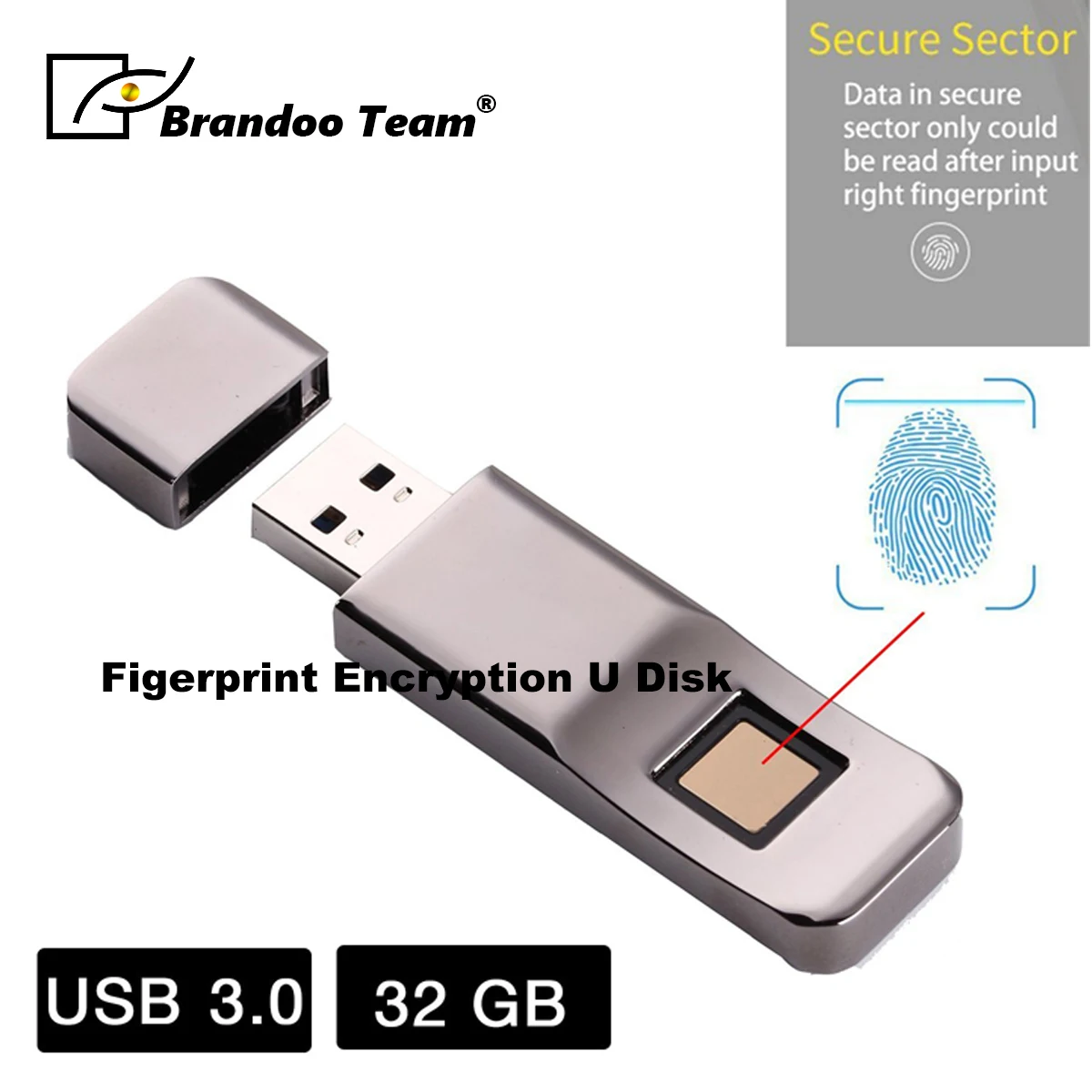 

Promotion!!Fingerprint Encryption U Disk USB3.0 Flash Drive U Disk Storage Device for Date Security Protection