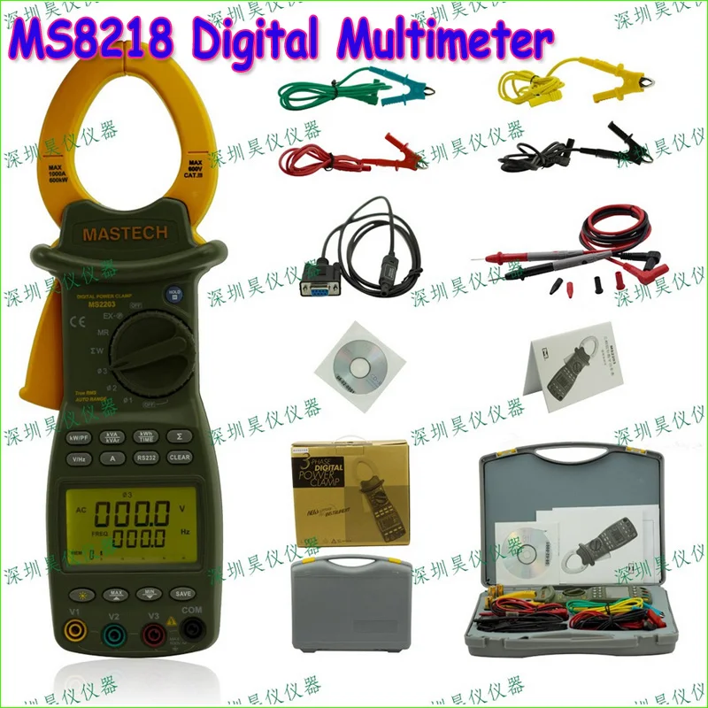 

1set MASTECH MS2203 3-Phase Intelligent Power Clamp Meter Support RS232