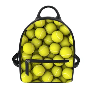 

Noisydesigns Cool Ball Print Small Girls Bags Women Backpack Stylish PU Leather String Shoulder Rucksack for Kids Top-handle Bag