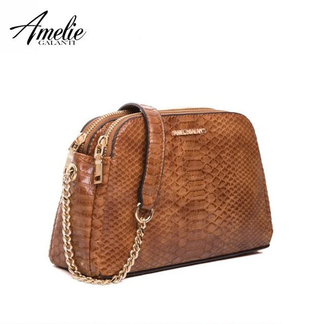 AMELIE GALANTI New Fashion Messenger Bags for Women Famous Design Crossbody Bags Serpentine Zipper Soft PU Falp Bag Lady 2018
