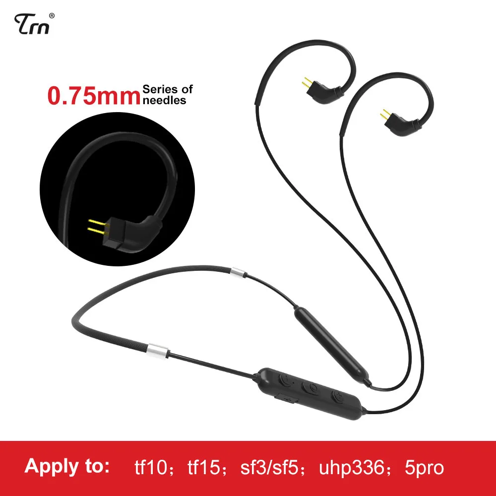 TRN BT10 Беспроводной bluetooth-наушники-кабель accessori V4.2 APT-X обновлен провод IPX7 Водонепроницаемый 0,75/0,78/MMCX для TRN v20 V60 V80