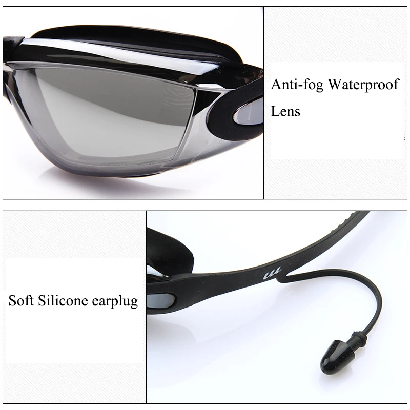 Con tapón gafas de natación gafas tutoria miopía gafas de buceo gafas Anti-niebla resistente al agua de las mujeres de los hombres gafas de natación Con tapón gafas de natación gafas tutoria miopía gafas de buceo gafas Anti-niebla resistente al agua de las mujeres de los hombres gafas de natación