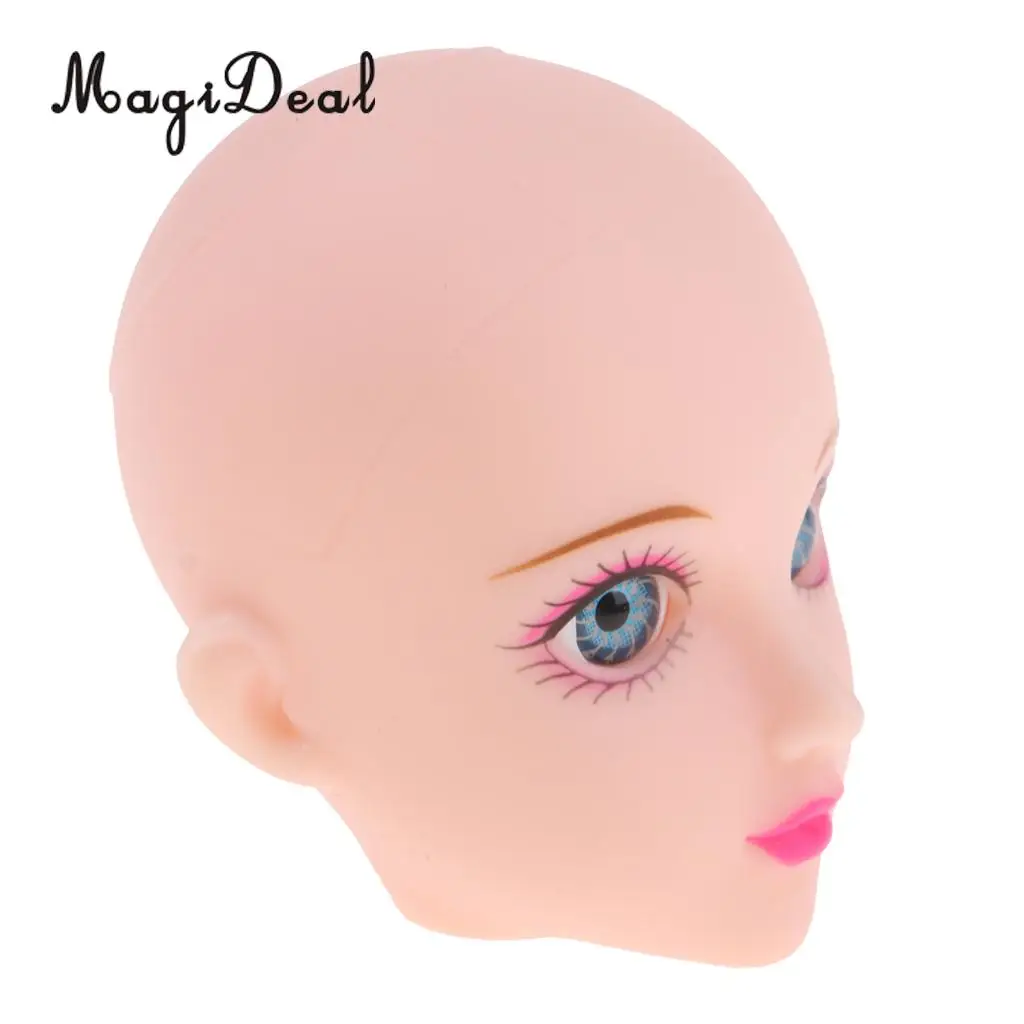 Jointed Girl Doll Head with Blue Eyes for 1/6 BJD Doll Body Parts Accessory