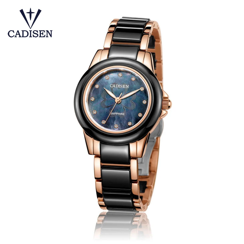 CADISEN Bling Rhinestone Luxury Steel Quartz font b Watch b font Women Clock Female Ladies Dress