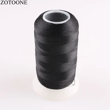 

ZOTOONE 120/2 Strands 3000YDS DIY Black Sewing Machine Yarn Polyester Sewing Threads for Overlock Embroidery Thread Set Jeans D
