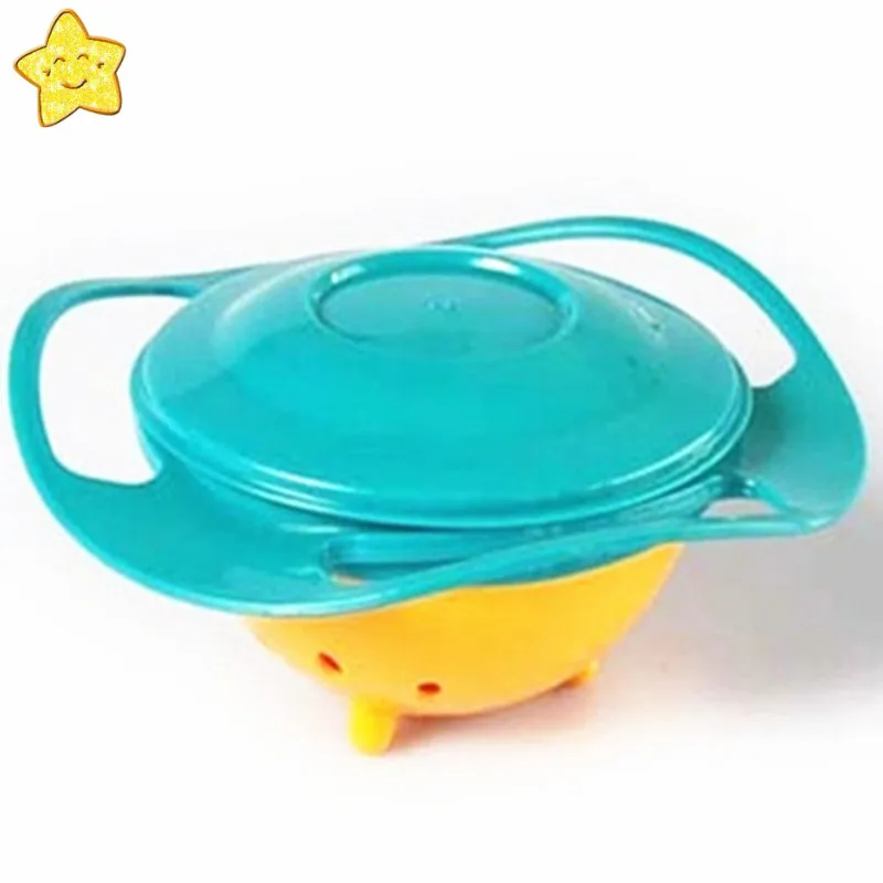 Детская миска для кормления милая детская Гироскопическая чаша для кормления универсальная вращающаяся на 360 градусов непроливающаяся миска пищевая полипропиленовая посуда детская посуда