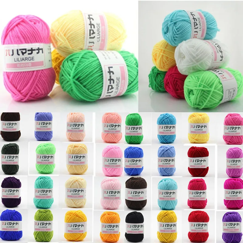 

25g 4 ply Combed Soft Baby Milk Cotton blended Yarn Natural Fiber Yarn Hand Knitting Crochet Yarn for DIY Sweater 42 colors