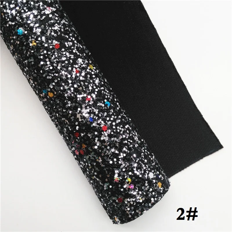 Glitterwishcome 21X29CM A4 Size Christmas Glitter Fabric, Chunky Glitter Leather Fabric Sheets, Glitter Vinyl for Bows, GM444A - Цвет: 2