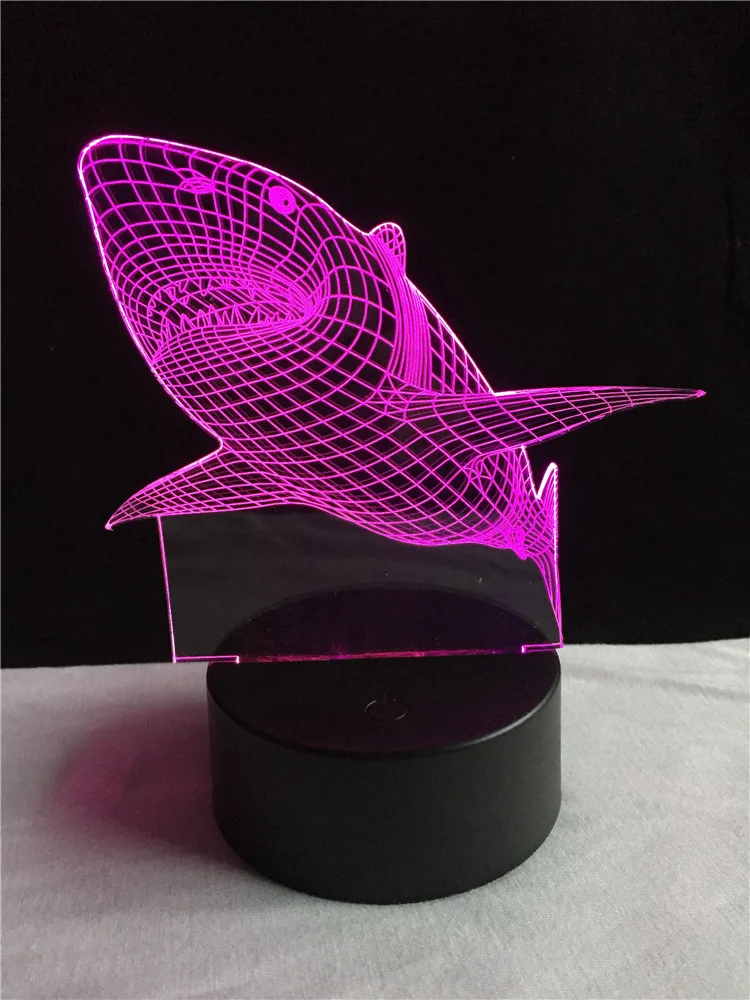 

Fierce Animal Shark 3D Lamp Lighting RGB LED Bulb USB Night Light Multicolor Touch Remote Luminaria Table Desk Chirstmas Gift