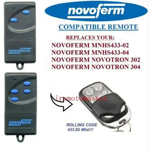 

For NOVOFERM NOVOTRON 302/304,NOVOFERM MNHS433-02/04 garage door remote