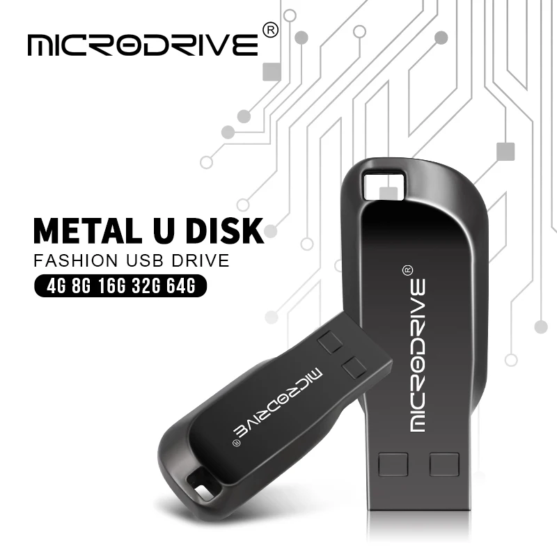 Microdrive usb флеш-накопитель 64 ГБ 32 ГБ 16 ГБ 8 ГБ 4 ГБ флеш-накопитель Флешка водонепроницаемый металлический серебристый u диск memoria cel usb stick подарок