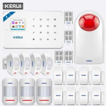 

KERUI W18 WIFI GSM Home Safety Burglar Alarm System APP Control Motion Detector Door Detector Alarm Siren Security Alert System