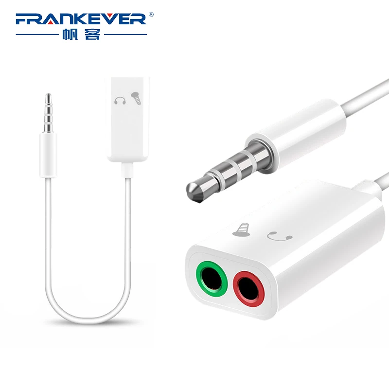 

FrankEver 3.5mm Mic+Headphone Splitter Audio Cable Aux Cable Adapter for Smart Phone Computer Laptop PC