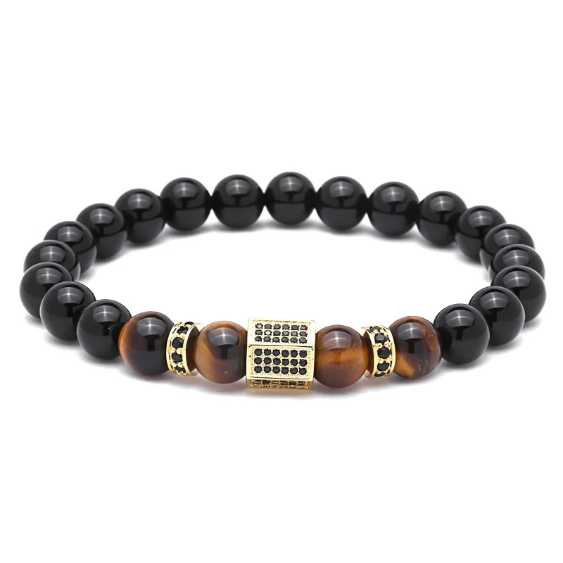 Браслет mcllroy мужской роскошный золотой с кубическим цирконием бусинами|bracelet