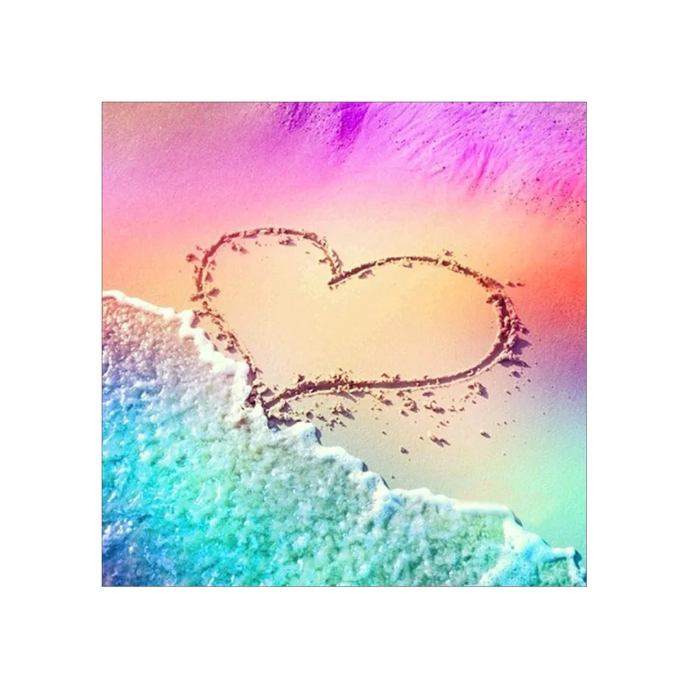 5D diamond embroidery circle diamond special shape cartoon painting love beach rhinestone crystal painting home decoration