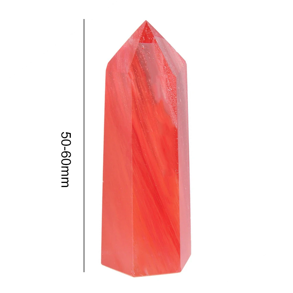 Натуральный красный флюоритовый кварц, кристаллический камень, точечный лечебный гексагональный кварц, кристаллическая палочка, коллекция камня 50-60 мм