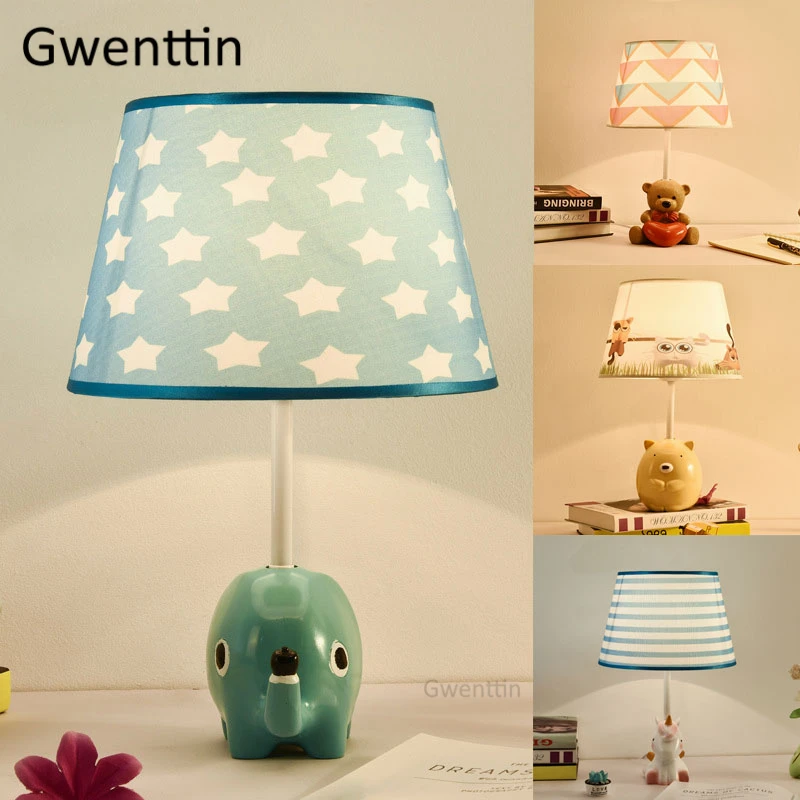 

Modern Animal Table Lamps Led Stand Lights Fabric Standing Desk Light Fixtures for Children's Room Kids Bedroom Lamp Home Decor