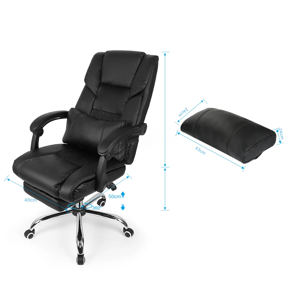 Высококачественные Офисные стулья с подушкой для ног спинка сиденья Регулируемый подъемный поворотный стул из искусственной кожи игровой