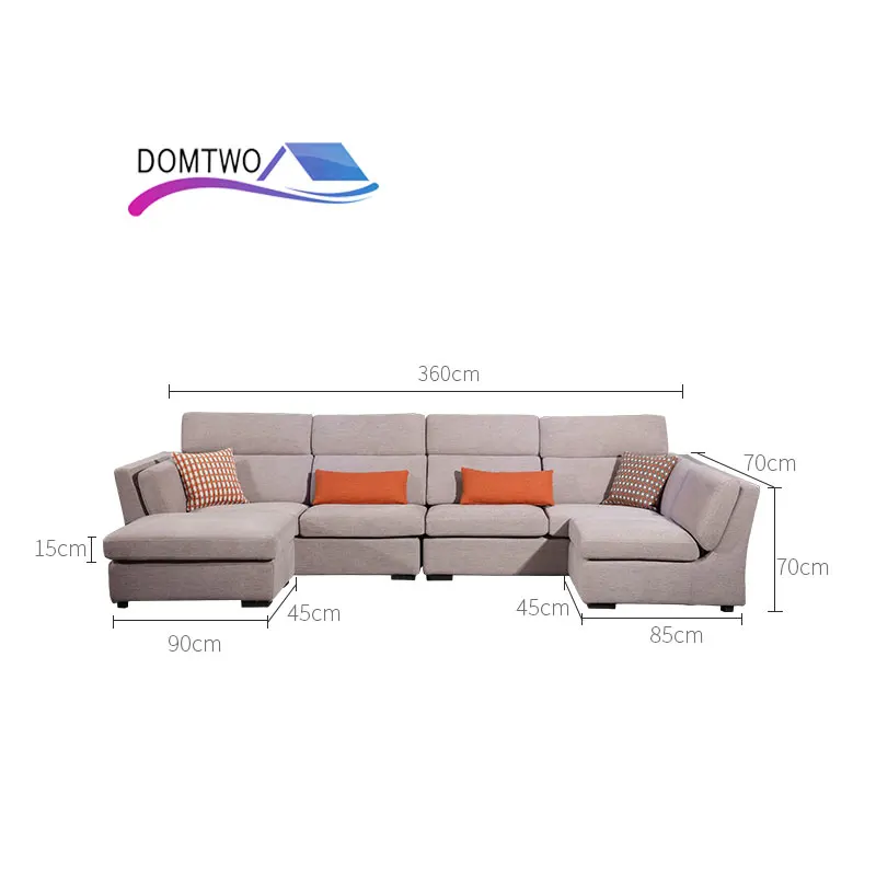 living room Furniture Corner House type cotton Down sofa