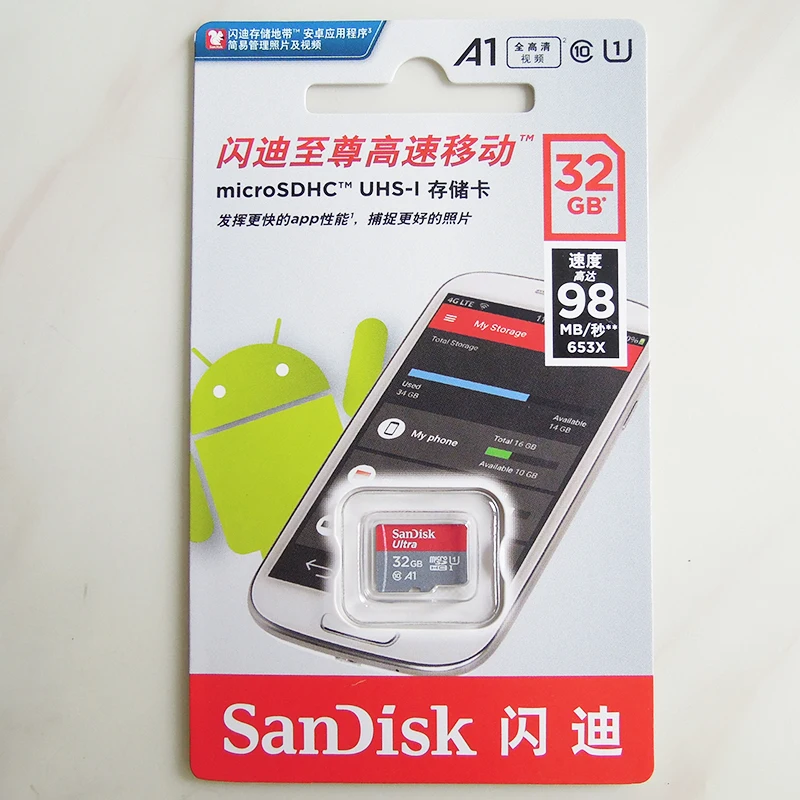 SanDisk карта памяти 128 Гб 64 ГБ 32 16 Micro SD Ultra A1 microSDHC/SDXC UHS I 98 МБ/с./с 100 TF карты для