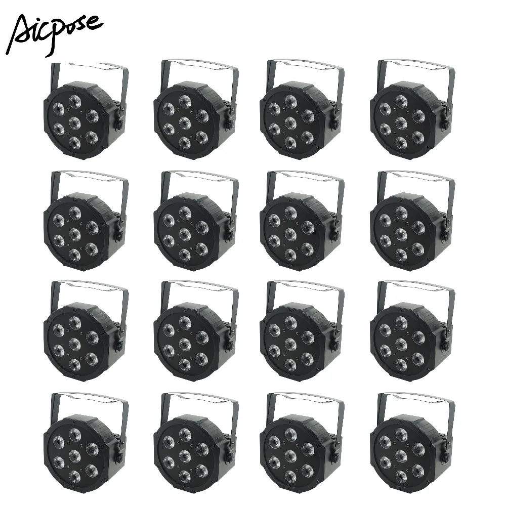 

16Pcs/lots 7x18w 6in1 RGBWA UV Par Led Light 7*18w Plastic Par Light Wall Washer Staining Light Stage Wedding DJ Disco Lighting