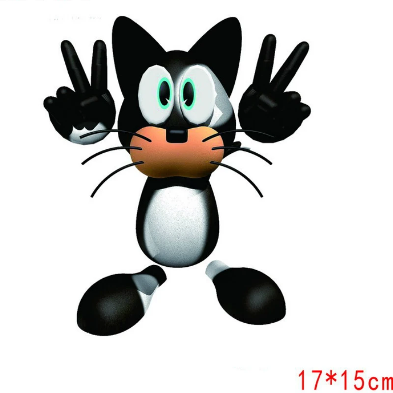 Aliauto Car Decoration Cartoon Funny Bulldog Black Cat Sticker Decal for Peugeot 307 206 407 406 405 3008 4008 208 308 306 107 | Автомобили