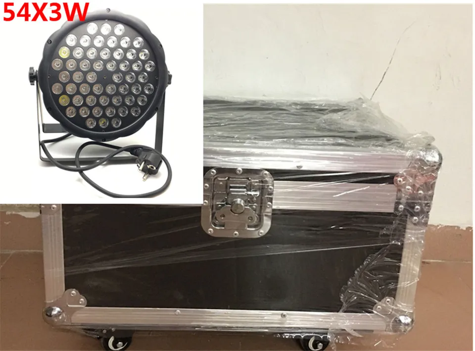 

8 pz 54X3 W led par + flightcase + cavo dmx DJ Par LED RGBW Wash Disco Light DMX Controller Spedizione Gratuita