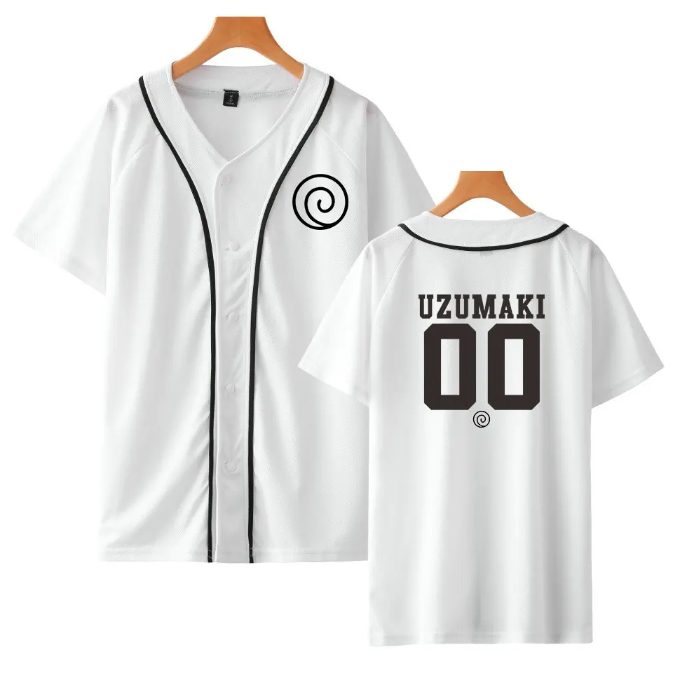 Популярная модная футболка с аниме Наруто, футболка с коротким рукавом для мужчин и женщин, унисекс, Бейсбольная Футболка, семья Uchiha, брендовая одежда