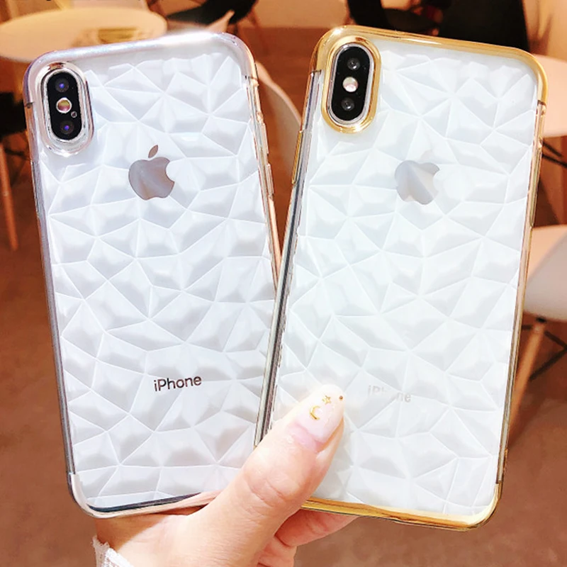 Lovebay-Phone-Case-For-iPhone-X-8-7-6-6s-Plus-Fashion-Diamond-Pattern-Plating-Clear