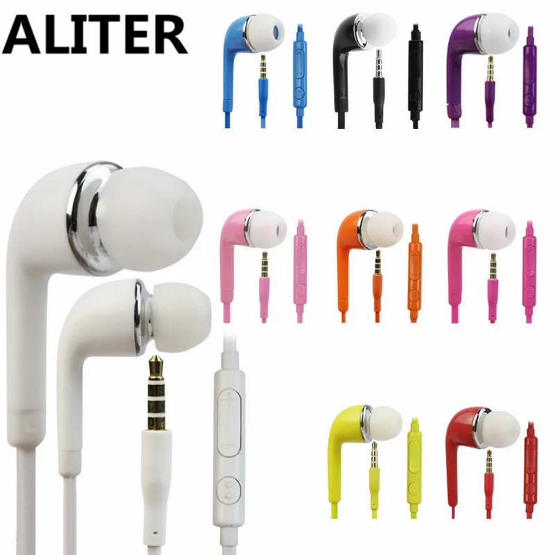 

ALITER Simple 3.5mm Jack Earphone Stereo Earbud Mic for for Samsung Galaxy S5 S4 Note 4 Smart phone gai